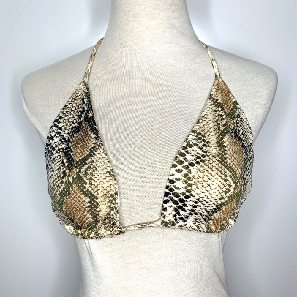 CELEBRITY by Hera Collection Python Triangle Bikini Top Sz‎ M